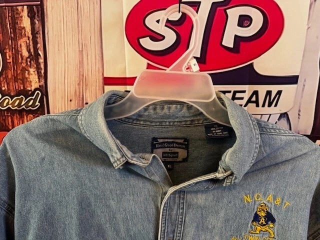 North Carolina A&T Aggies Twin City Alumni Chapter Vintage Denim Shirt Size XL - Image 3 of 4