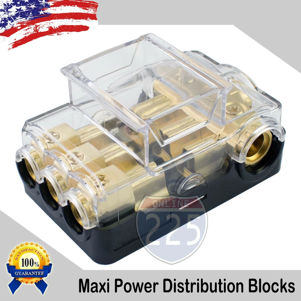 12 VOLT MAXIFUSE GOLD DISTRIBUTION BLOCK (3) 2/4 GA IN THREE 4/8 GAUGE AWG OUT - Image 2 of 2