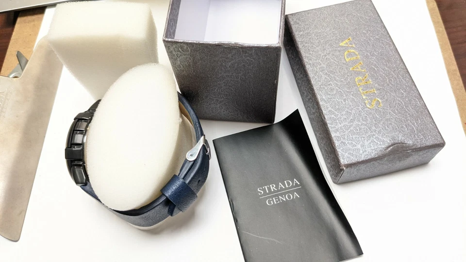 Mens Strada Blue Dress Watch New Factory Sealed Crown - Image 2 of 4