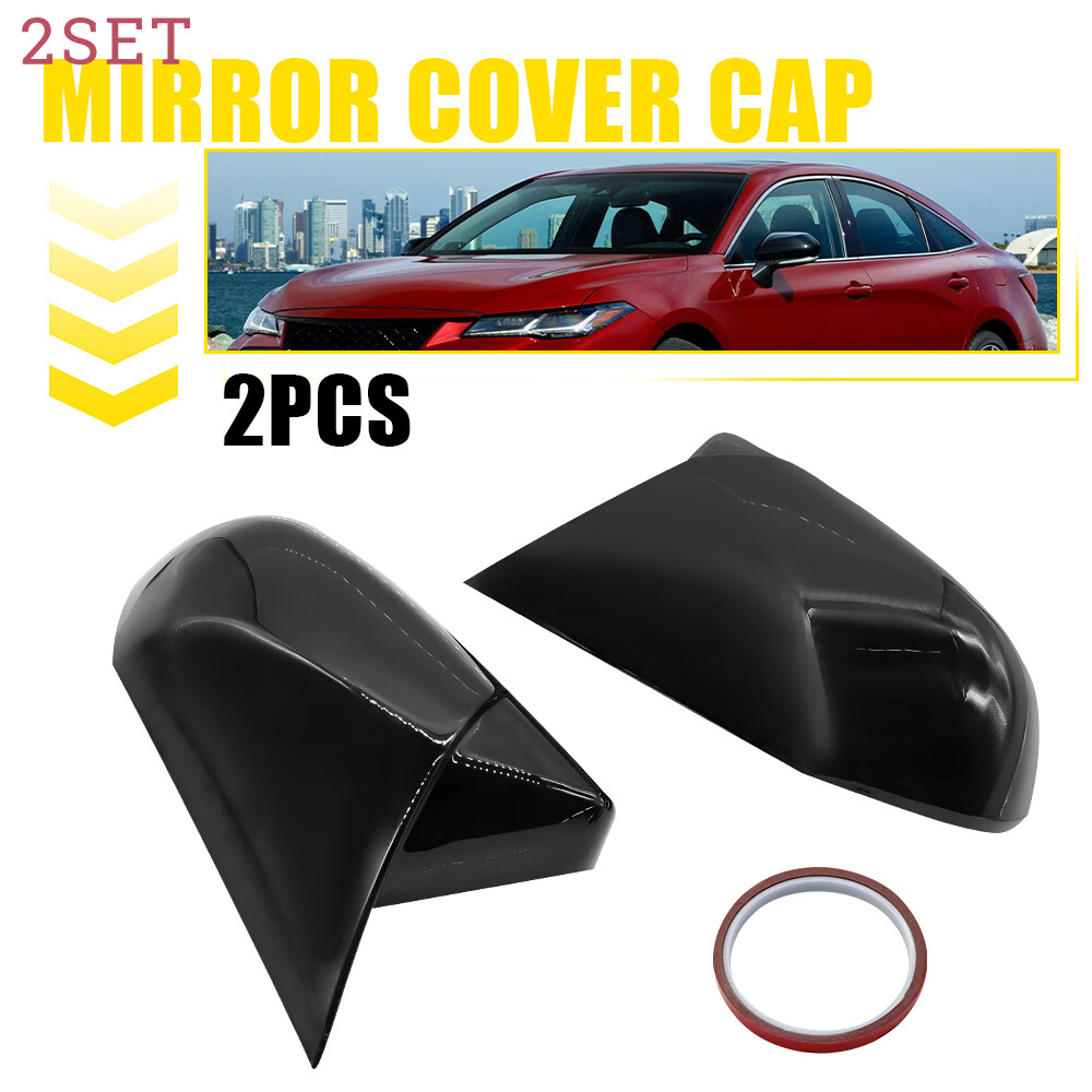 Gloss Black Side Mirror Cover Overlays for 2018-2024 Toyota Camry Style 2-Piece Set