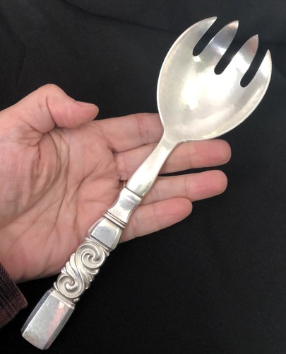 Georg Jensen Sterling Silver Scroll Salad Server Fork Denmark | eBay