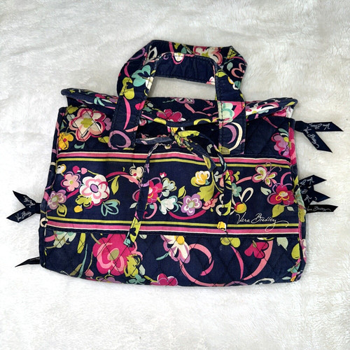 Vera Bradley Vintage Ribbons Print Make Up Organizing bag