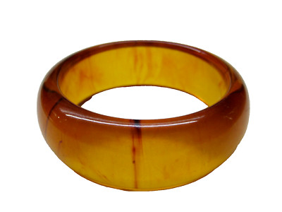 Honigfarbener Art Deco Bakelite Armreifen Vintage Bangle Bracelet  TOP _ Nr. 243