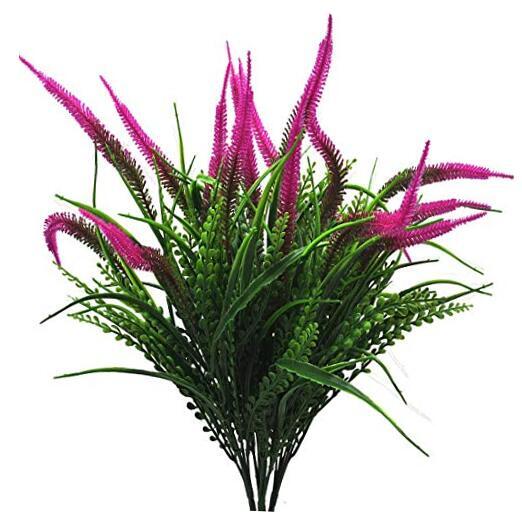 Artificial Plants Flowers Fake Outdoor UV Resistant Plants Faux Pink, Green-image