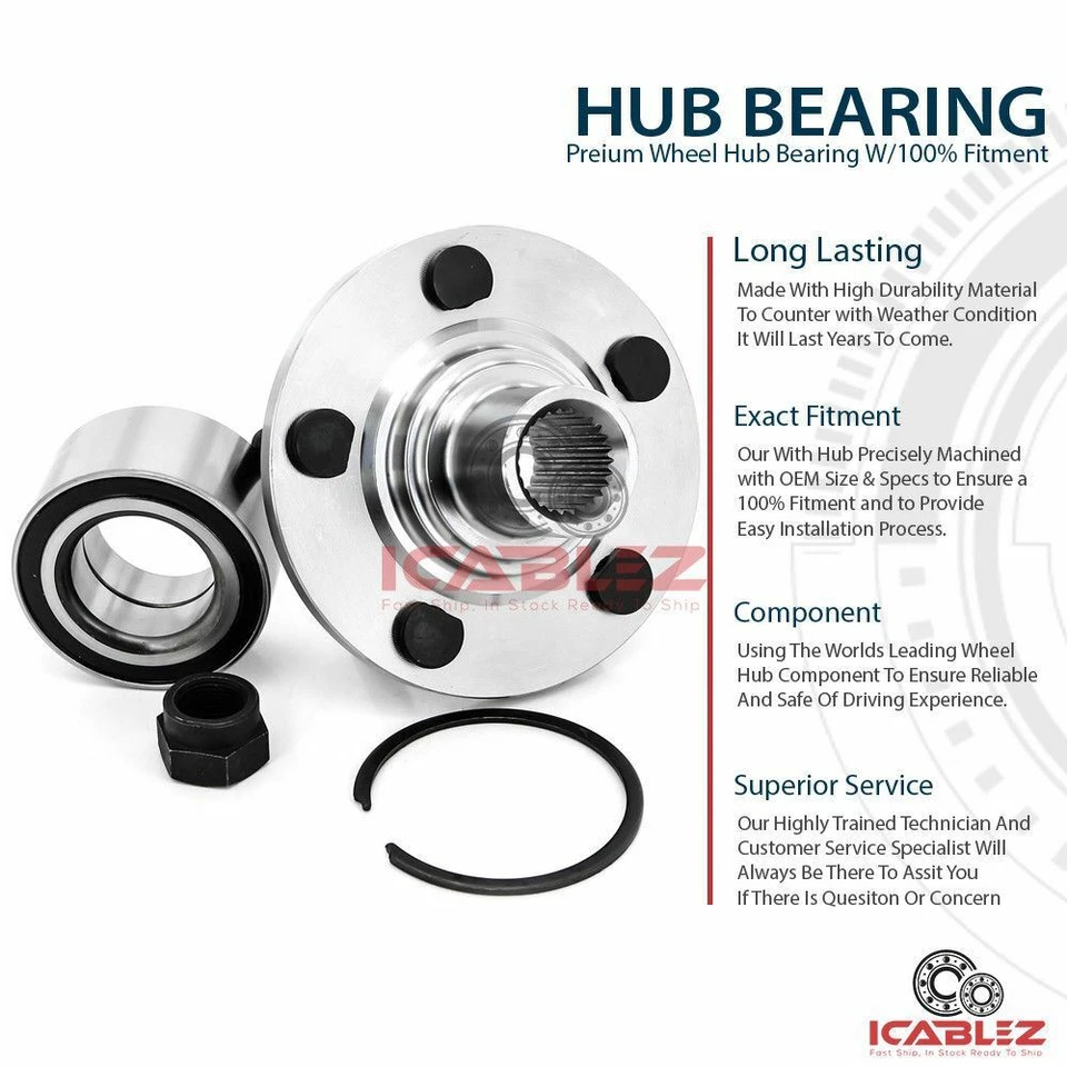 [DELANTERO (cantidad 1)] Kit de montaje de buje de rueda para Lincoln Continental 1988-1991 tracción delantera Foto 2 de 4