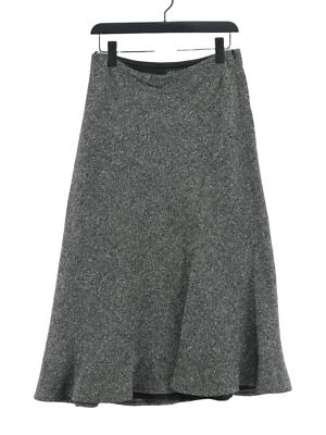 Hobbs Women's Maxi Skirt UK 12 Black Geometric 100% Wool Long Maxi