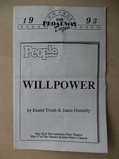 May 1993 - American Place Theatre Playbill - Willpower- Tony Carlin