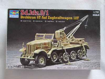 Trumpeter 07251  Sd.Kfz.9/1 Drehkran 6T auf Zugkraftwagen 18T in 1:72 Neu OVP