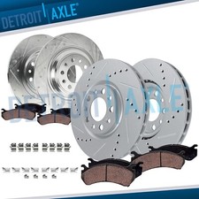 8pc Front Rear Drilled Brake Rotors Brake Pads Kit for 2014 2015 Jeep Cherokee