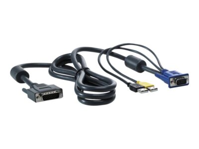 HP - AF613A - 1x4 KVM Console 6ft USB Cable 1.82m Schwarz Tastatur/Video/Maus (K