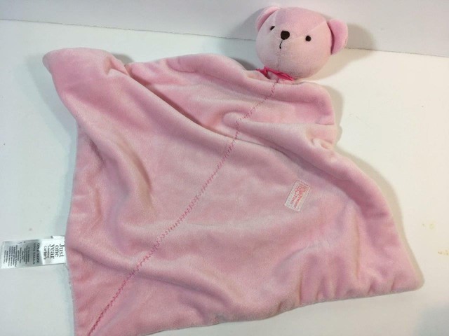 carter's pink bear security blanket