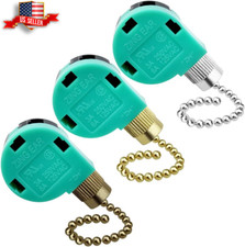 3 Pack Ceiling Fan Switch 3 Speed 4 Wire Zing Ear ZE-268S6 Fan Pull Chain Switch