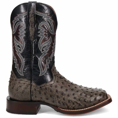 Dan Post Men s Alamosa Grey/Black Full Quill Ostrich Boots