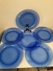 Vintage PYREX Festiva Cobalt Blue Glass Swirl 12 inch Charger Platter Plate (6)