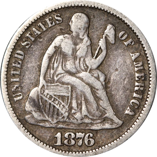 1876-P Seated Liberty Dime