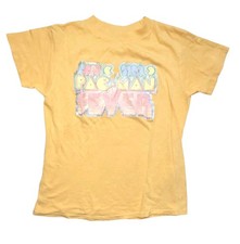 RARE 1980 s Pac-Man Fever Graphic Faded Yellow T-Shirt YOUTH Size SMALL