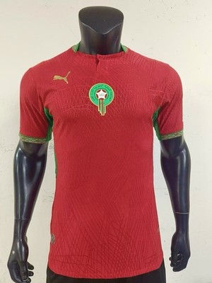 PUMA Morocco National Team Soccer Jersey Red Green Short Sleeve