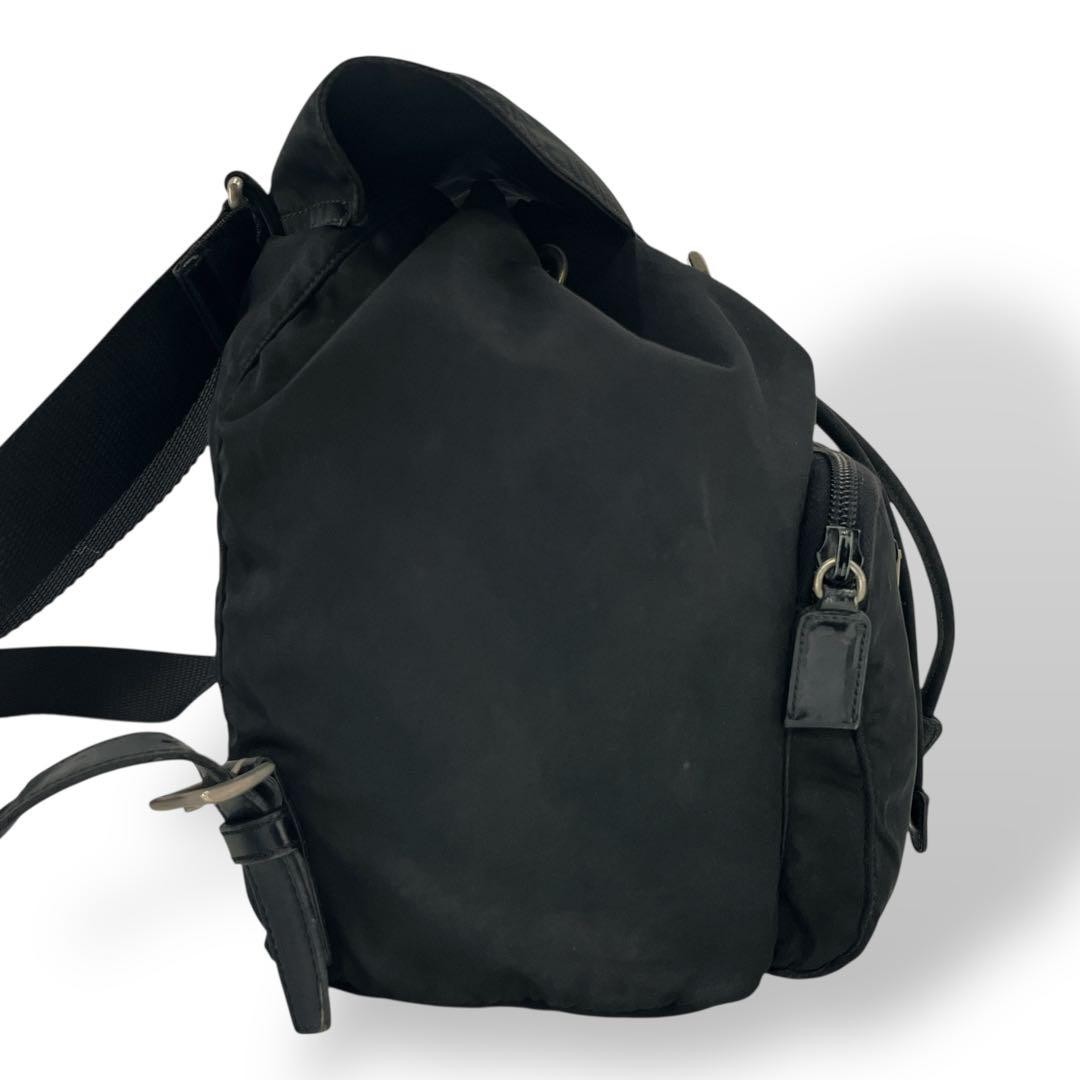 Prada drawstring mini backpack triangle logo back… - image 2