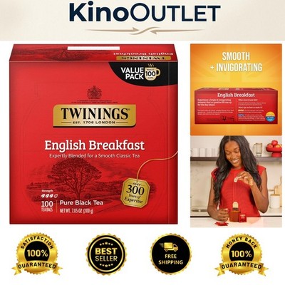 Luxurious English Breakfast Black Tea - 100  Individually Wrapped Teabags