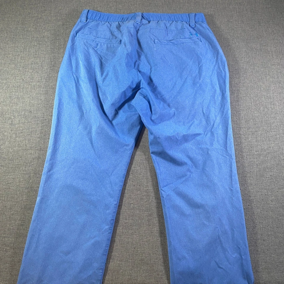Under Armour Men Loose Golf Chino Pants Size 36x30 Blue Flat Front Casual - Image 3 of 4