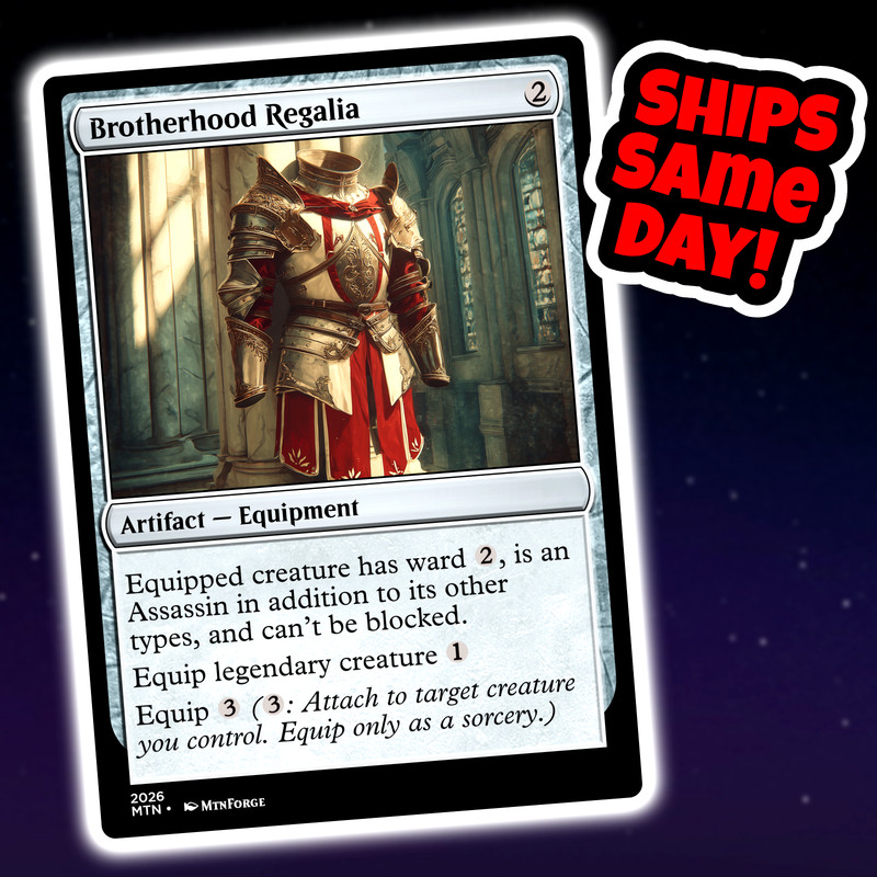 Brotherhood Regalia - Custom Art Magic: The Gathering Playtest Card - Commander