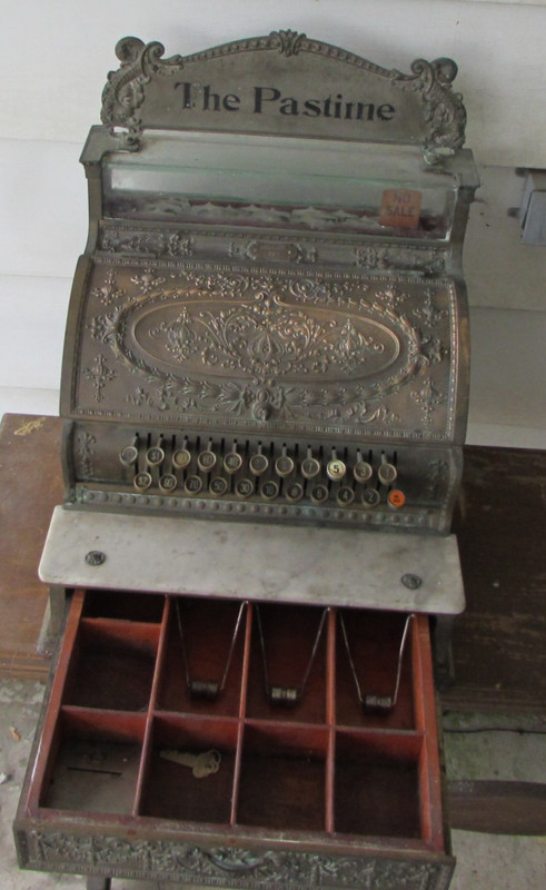 Antique National Cash Register Ornate Brass Model 332 The Pastime Coin Box