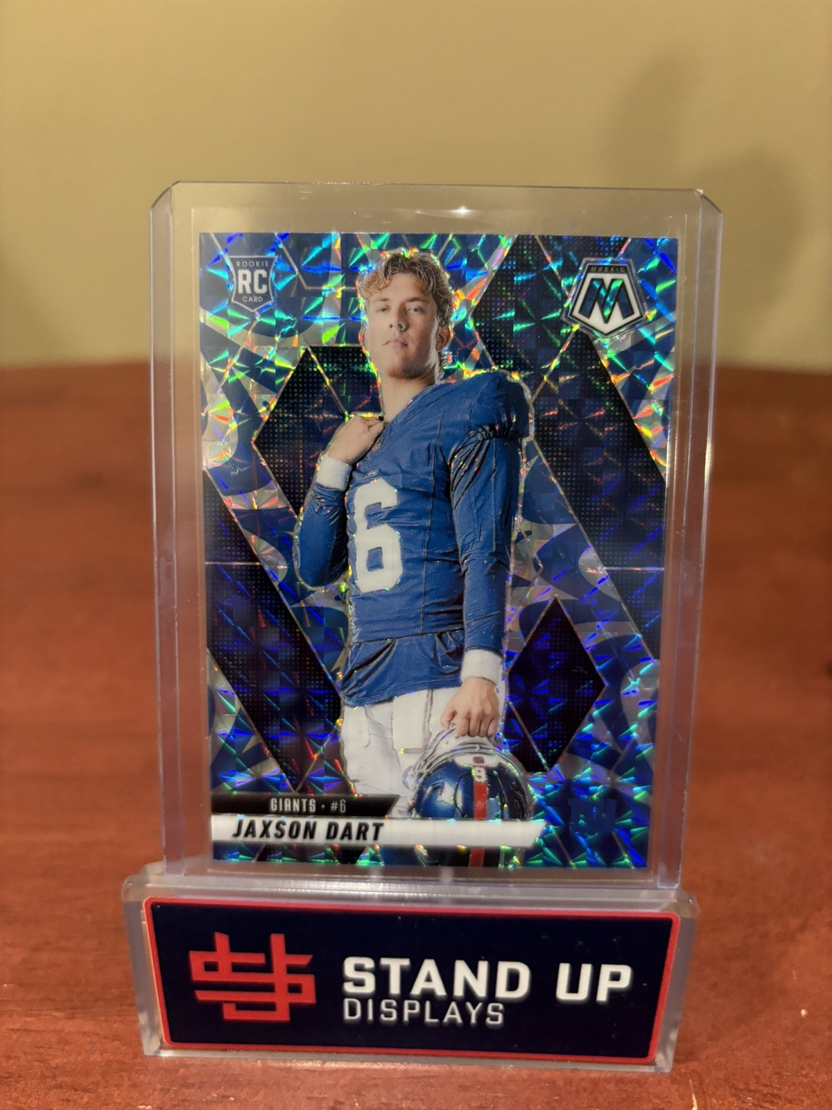 Jaxson Dart 2025 Mosaic Rookie Variation Reactive Blue Prizm #288 Giants ( RC )