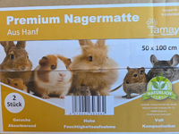 Tamay 2 StüCk Premium Nagermatte 100% Hanf 50X100 Cm Nagerteppich Hanfmatte NEU