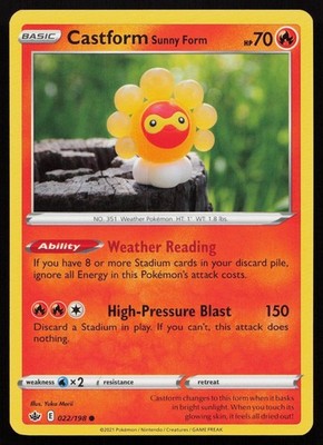 Castform Sunny Form 022/198 Common Chilling Reign Pokemon Near Mint