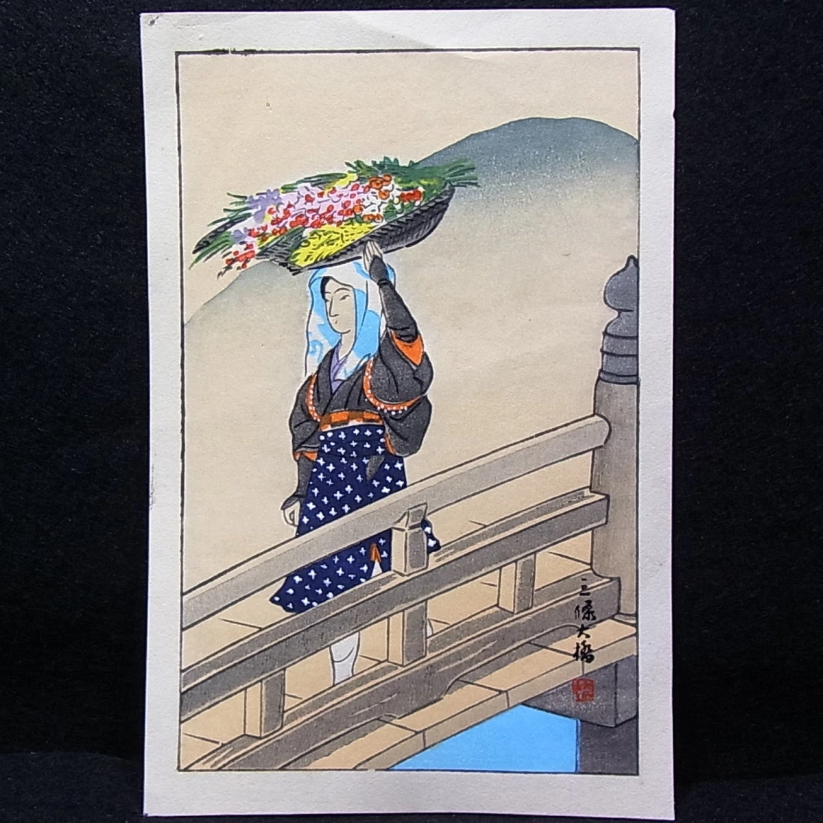 老式木刻版画古董日本版画| eBay