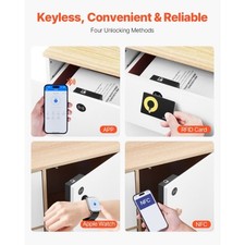 Electronic Cabinet Lock, 4-in-1, Smart Cabinet Lock with 3 AAA Accumulator, Easy