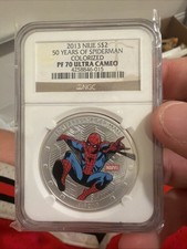 2013 Niue Silver $2 Spiderman Colorized NGC PF70 Ultra Cameo