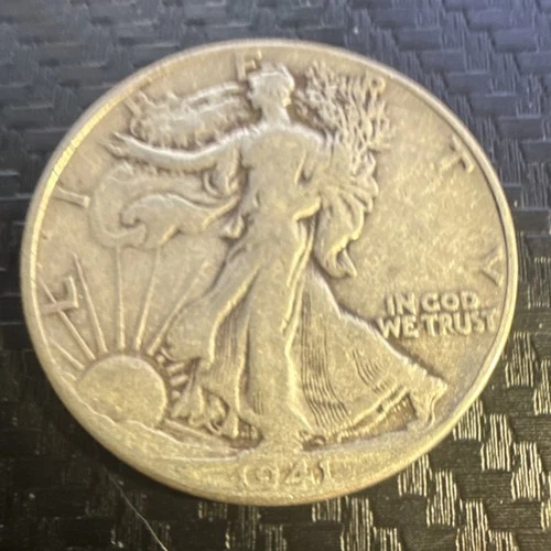 Liberty Walking Half Dollar 1941 Silver 50C Circulated US Coin -1