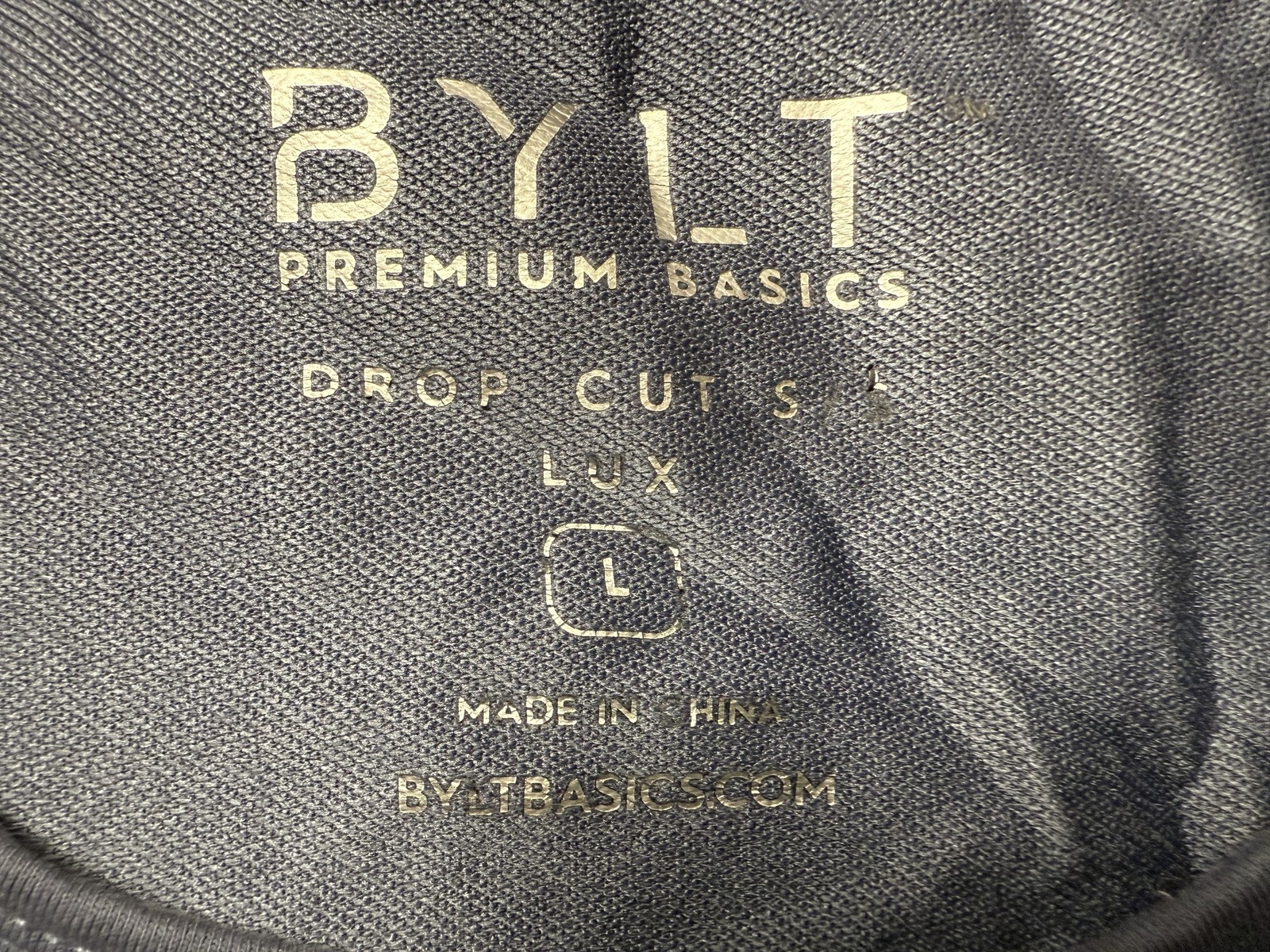 BYLT Shirt Mens Large Gray Drop Cut Lux Premium Basics Athletic Casual Stretch