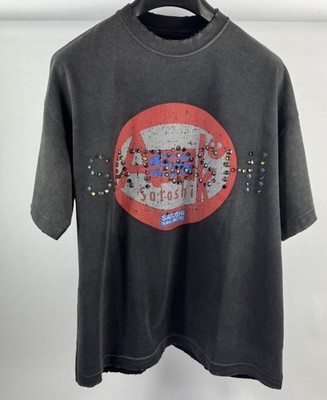 Satoshi Nakamoto - Strass Cracked Print Oversized T-Shirt Gr: S passt M/L
