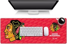 Chicago Blackhawks Logo Series Desk Pad Polyester 12" x 31.5" Team Colors