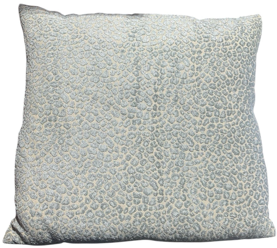 Cojín floral tapiz de colección 21"x21" almohada verde azulado terciopelo texturizado sensación trasera Foto 2 de 4