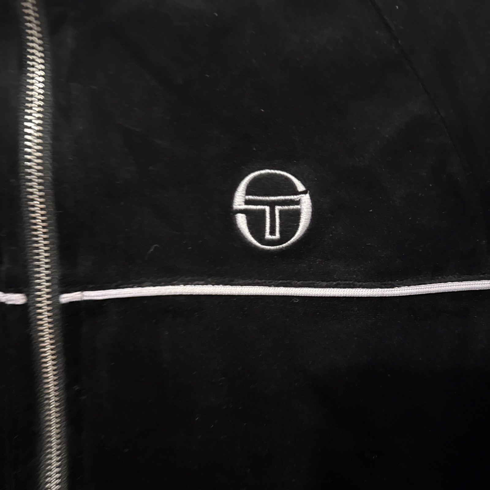 Sergio Tacchini Lioni Velour Track Jacket Zip Up Black Men’s Small image 2