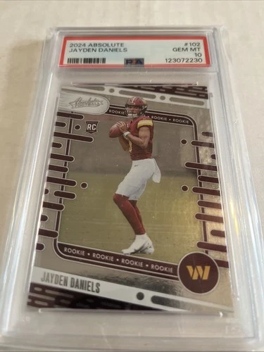 2024 Absolute Jayden Daniels Rookies RC Rookie #102 Commanders PSA 10