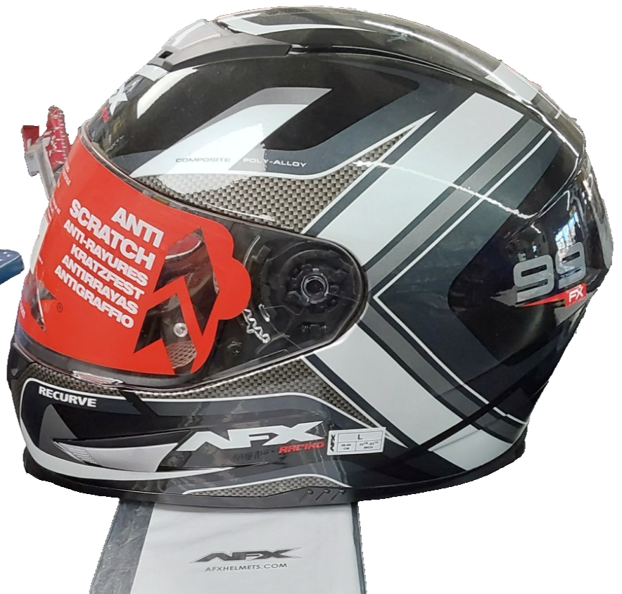 AFX FX-99 Recurved Motorcycle Helmet White/Black Size Large | eBay AFX FX-99 Recurved Motorcycle Helmet White/Black Size Large | eBay