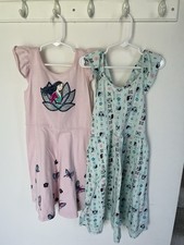 Disney Princess Jumping Beans Pink/Blue Cotton Summer Dresses Girls 6X Lot of 2