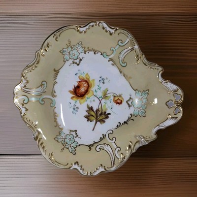 Antique Regency English Porcelain Handpainted Large Relish Dish