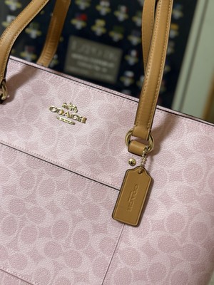 NEW Coach CEA21 Signature Tote Bag Pink | eBay