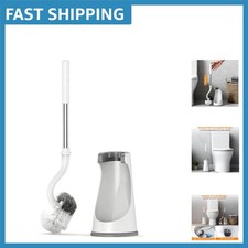 S-Shaped Toilet Brush and Holder Set with Ventilated Base - Modern  Compact