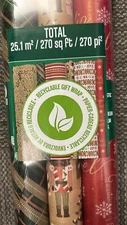 Kirkland Double-Sided Gift Wrap 3 Rolls Christmas Wrap 270 sq ft