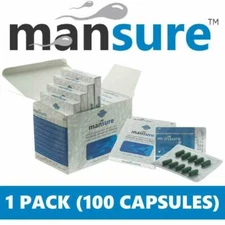 ManSure Men’s Reproductive Health Ayurvedic Supplement - 1 Box (100 capsules)