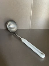 Vintage Robinson Knife Company Stainless Soup Ladle with Brown Wood Handle - USA