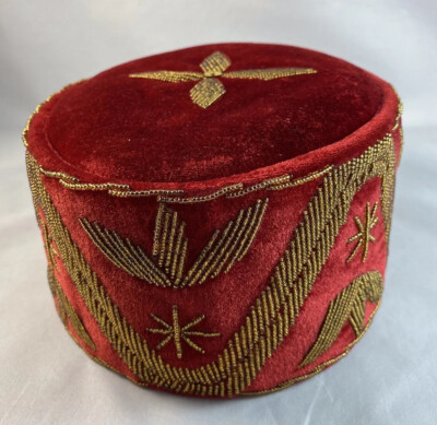 AFRICAN Traditional Men’s Chieftaincy Wedding Igbo Yoruba Embroidery Hat  24”