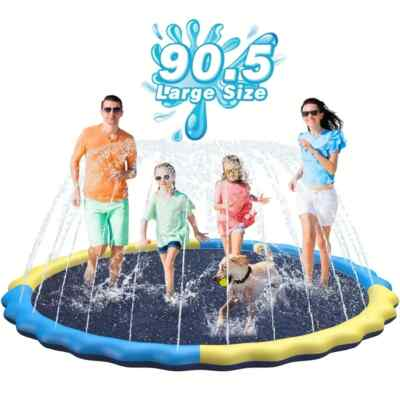 #ad 90.5quot; Splash pad extra large sprinkler play mat fun for kids summer outdoor $31.55