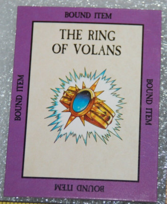 ORIGINAL WARHAMMER FANTASY BOUND ITEM CARD RING OF VOLANS CASTS 1 SPELL ASSIGNED